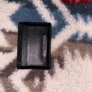 Black pebbled leather Michael Kors cardholder
